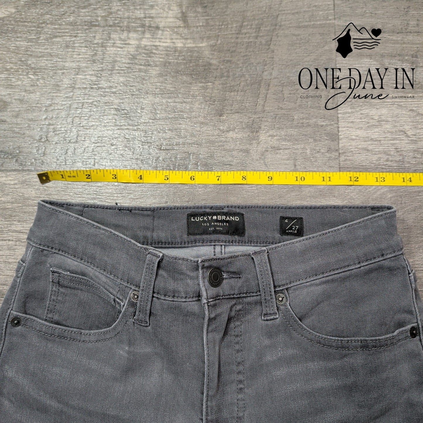 Lucky Brand High Rise Skinny Ankle Jeans Gray Raw Hem Stretch Size 4 (27)
