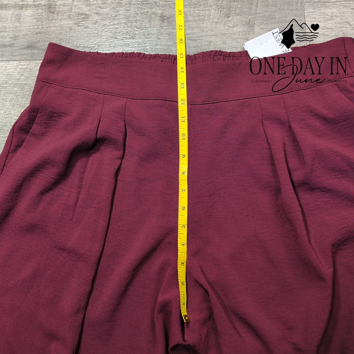 Nine West High Rise Pull On Wide Leg Pants Burgundy NWT Size XL