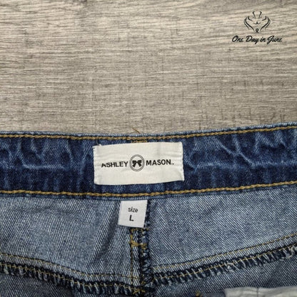 Ashley Mason Distressed Denim Skirt Size L