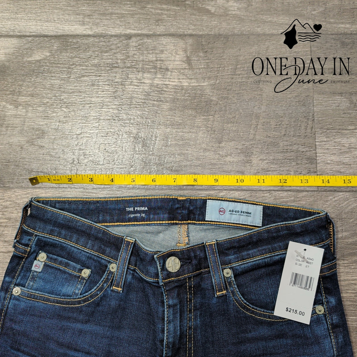 AG Adriano Goldschmied The Prima Cigarette Leg Jeans Blue NWT Size 4 (27)
