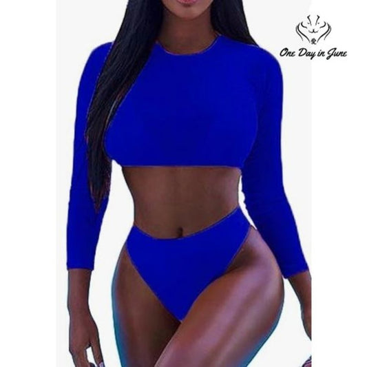 Meyeeka 3 Piece Rashguard Bikini Swimsuit Size 2XL