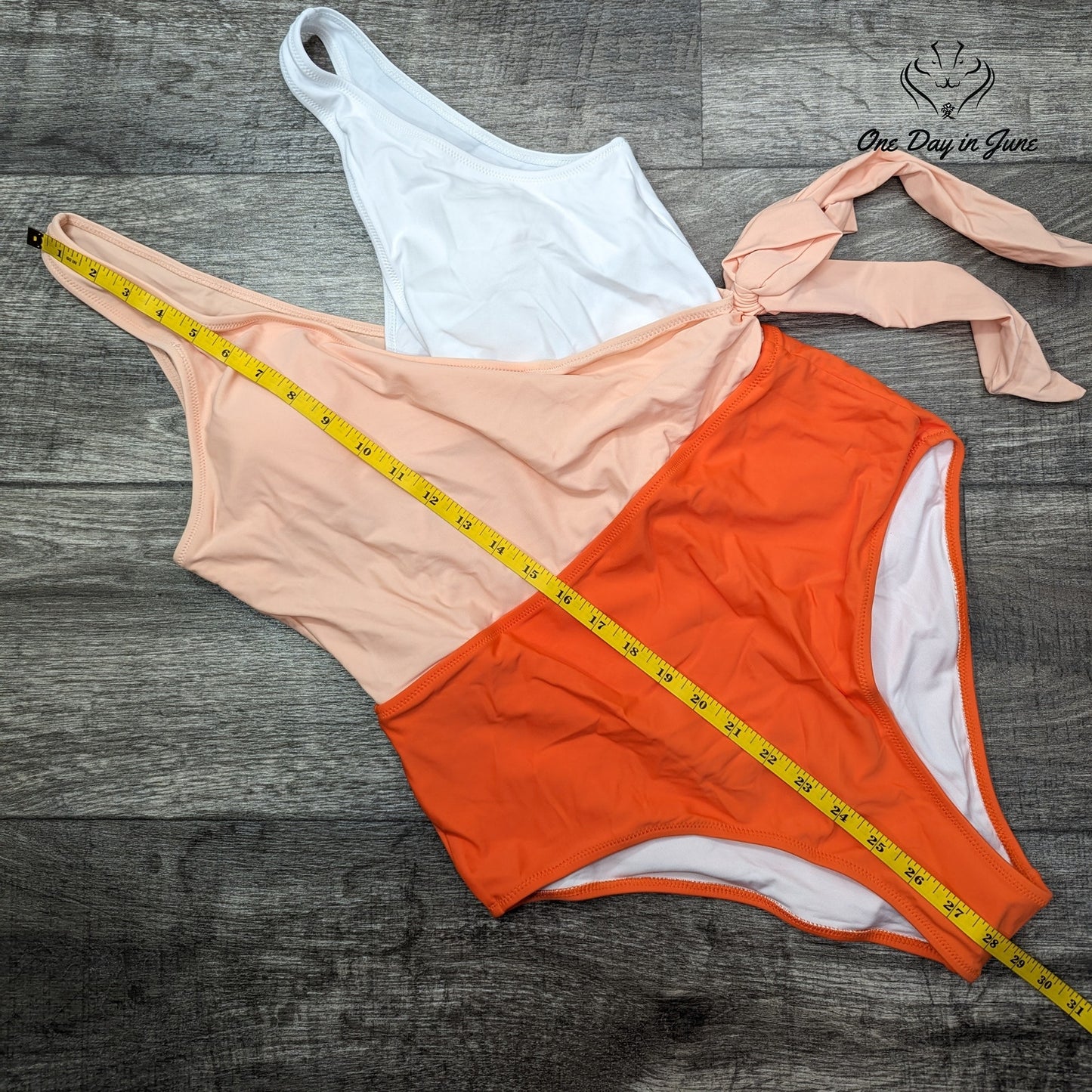 Felnart V Neck Colorblock One Piece Swimsuit Size L