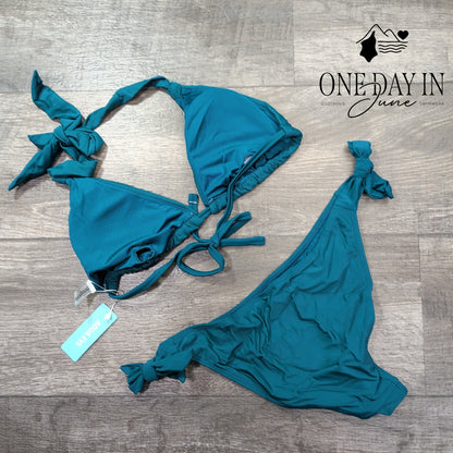 Aqua Eve Halter Tie Side Bikini Swimsuit Size S