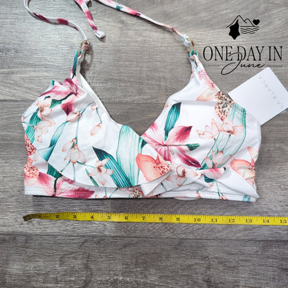 La Blanca Floral Underwire Bikini Top Size 14