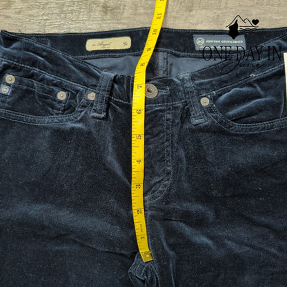 AG Adriano Goldschmied The Angel Low Rise Bootcut Velveteen Navy NWT Size 4 (27)