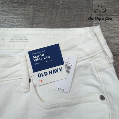 Old Navy Sky Hi Wide Leg Jeans Size 14