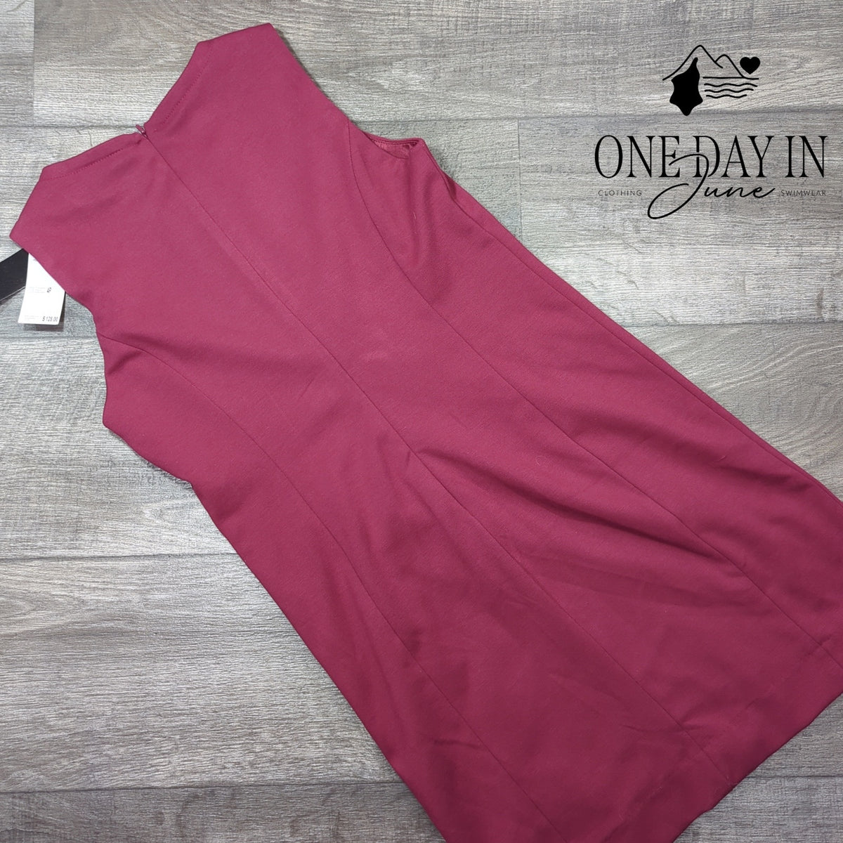 Premise Studio Petite Ponte Sleeveless Sheath Dress Sangria NWT $128 Size 4P
