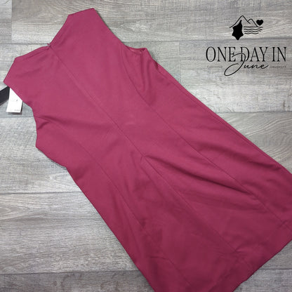Premise Studio Petite Ponte Sleeveless Sheath Dress Sangria NWT $128 Size 4P