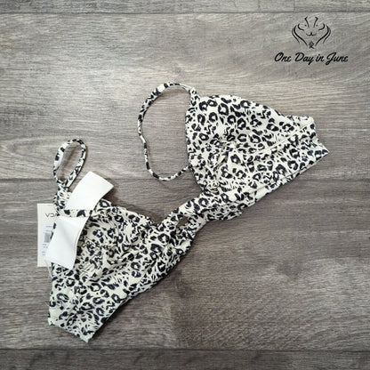 RVCA Animal Instincts Trilette Bikini Top Leopard Print NWT $55 Size XL