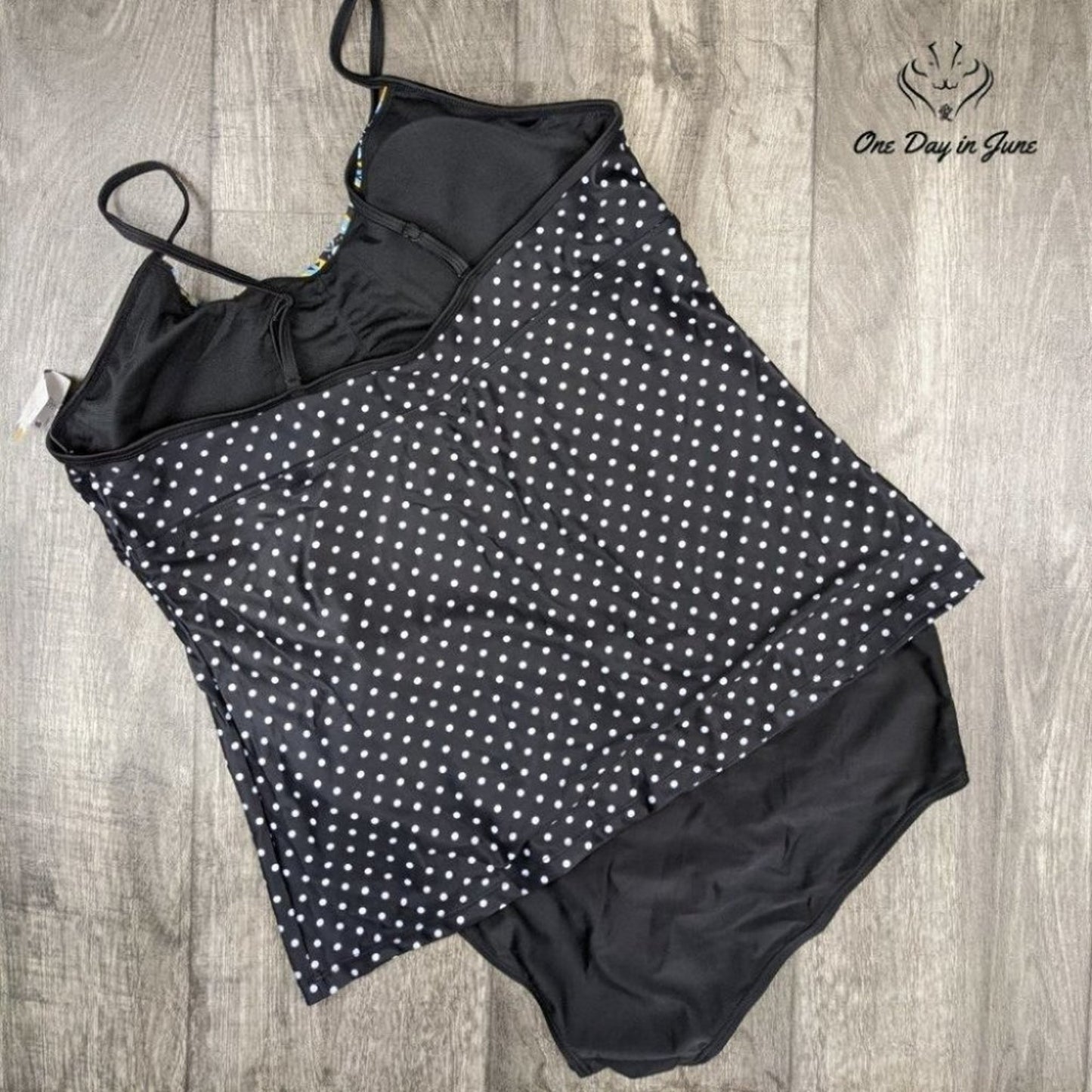 Sociala Polka Dot Tankini Swimsuit Size XL