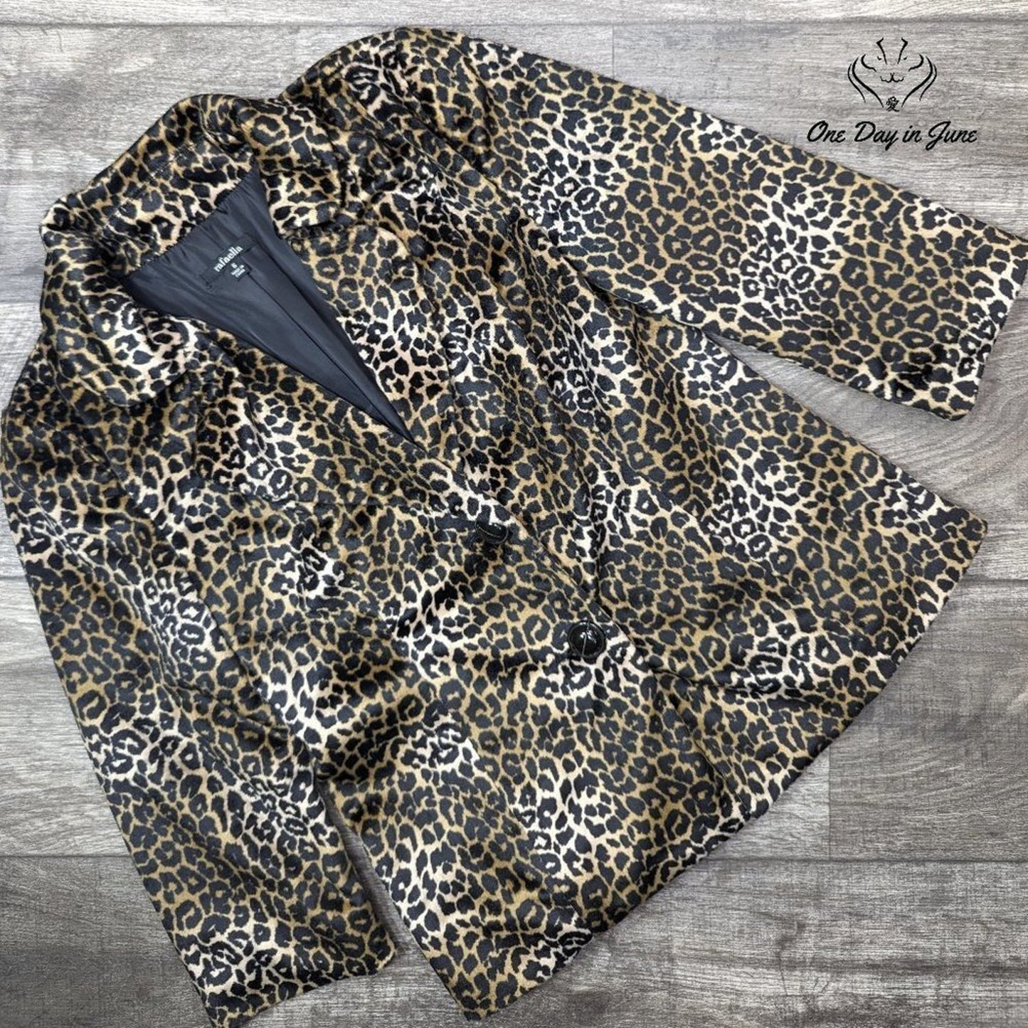 Rafaella Leopard Print 2 Button Blazer Style Jacket Size 6