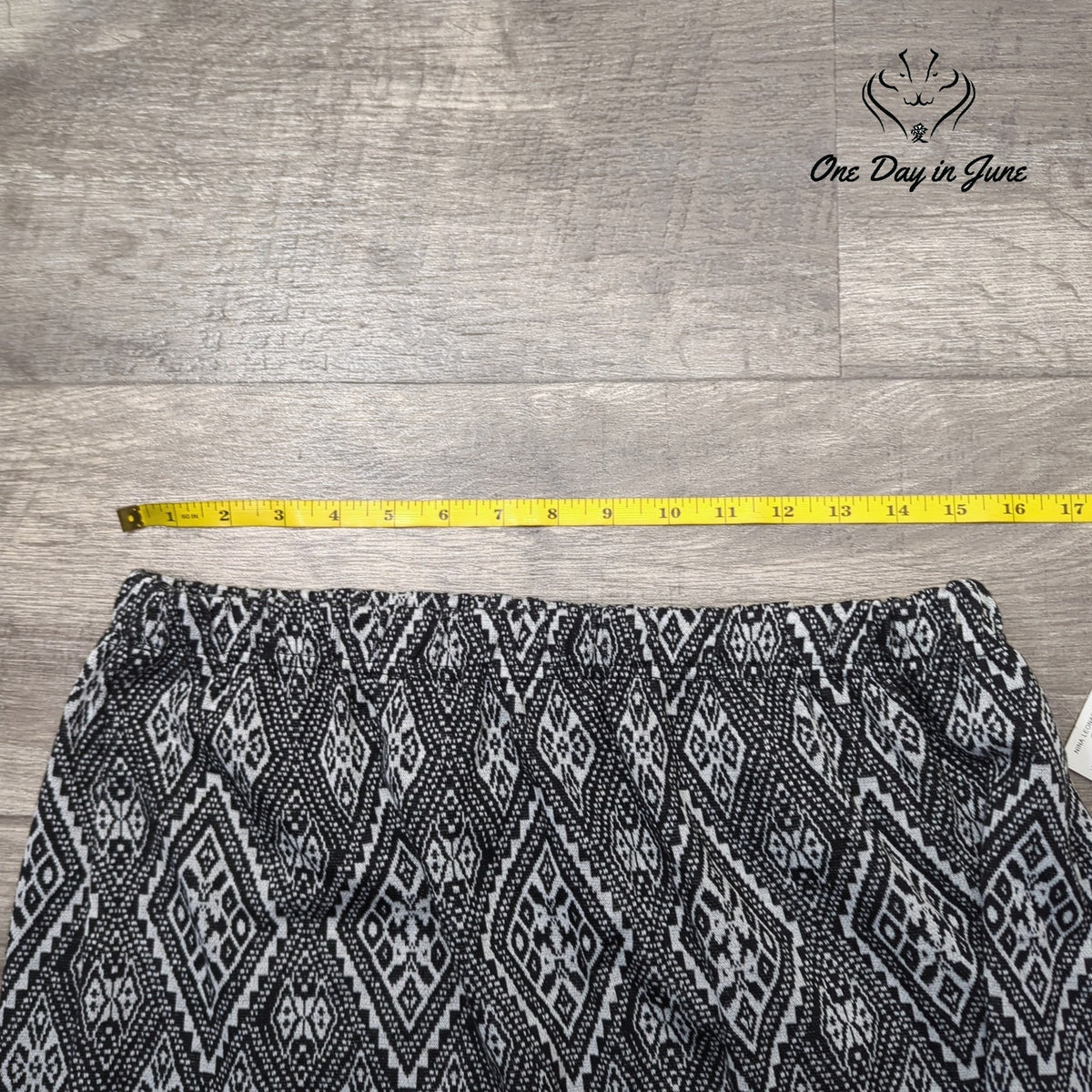 Nina Leonard Geometric Knit Fringe Pull On Midi Skirt Black White NWT Size 1X