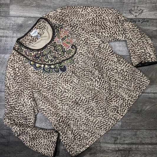 Chico's Sequin Hook and Loop Closure Jacket Size Chico's 3 (16)