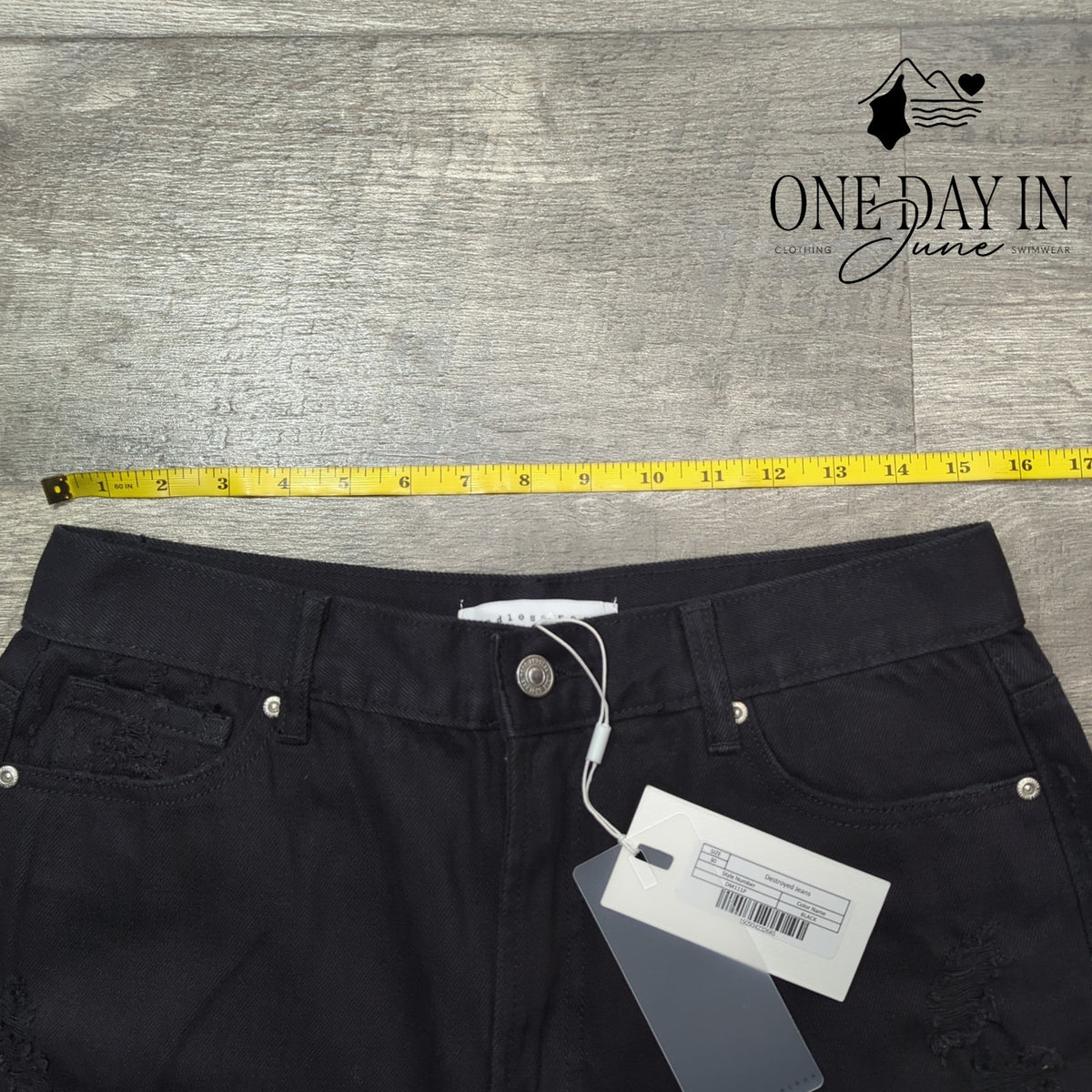 Endless Rose Destroyed Distressed Black Jeans NWT Size 30 (10)