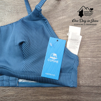 Cupshe High Waist Ribbed Bikini Swimsuit Size M