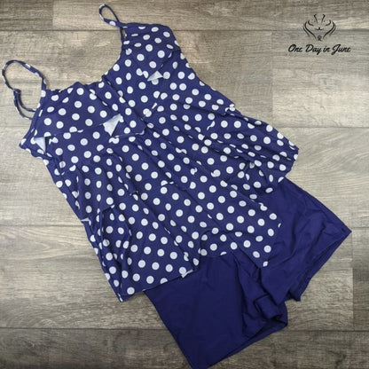 Holipick Flounce Printed Top with Boyshort Bikini Size M