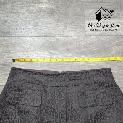 Ann Taylor Wool Leopard Print Lined Pencil Skirt Size 10