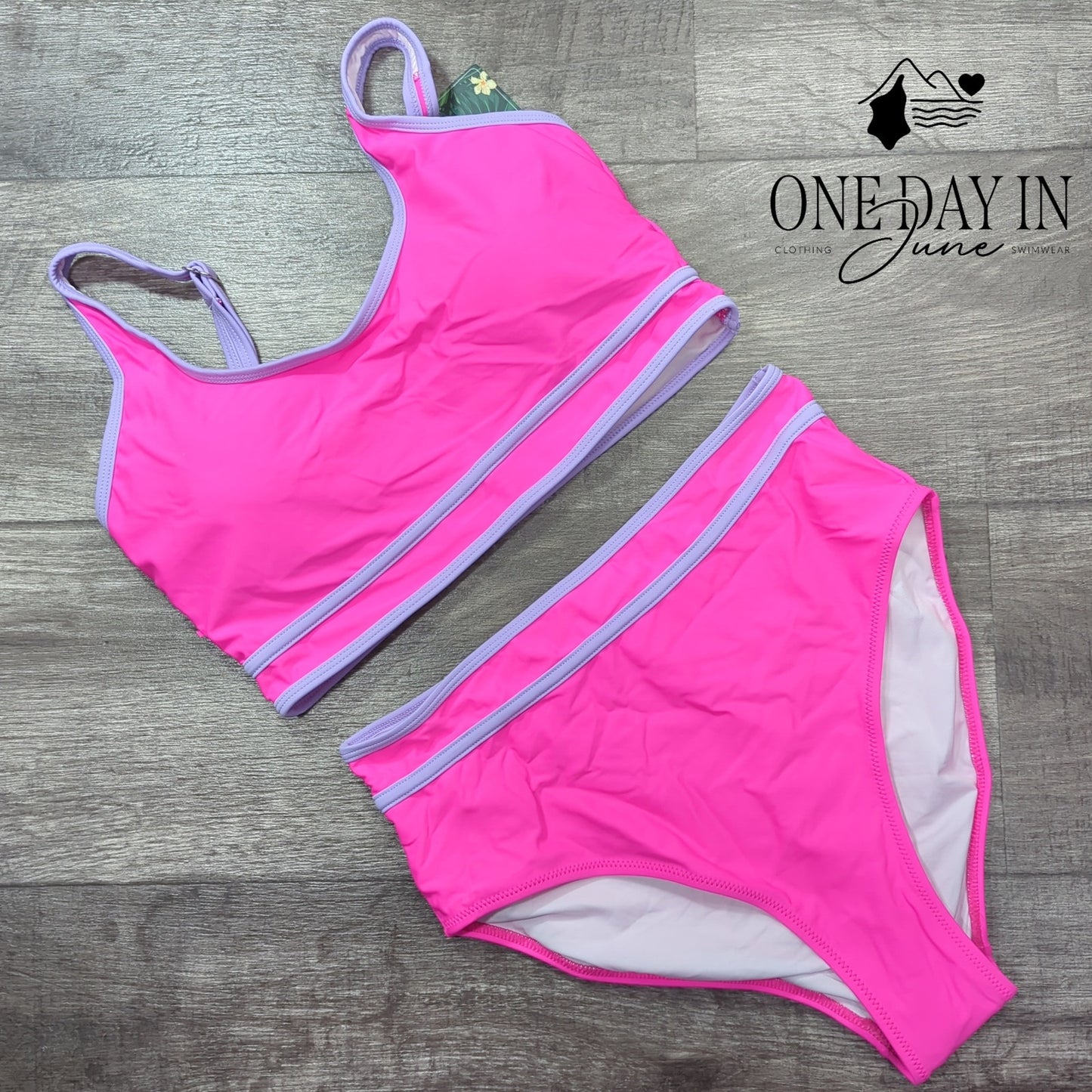 Blooming Jelly High Waist Crop Bikini Swimsuit Size M