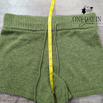 Sage Drawstring Knit Shorts Size S
