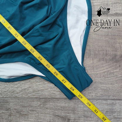 B2Prity Ruffle Cutout Tummy Control One Piece Swimsuit Teal NWT Size M