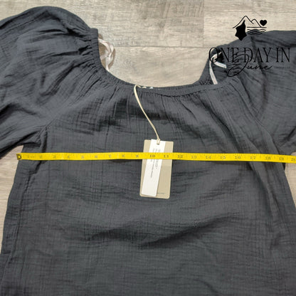 Tommy Bahama Coral Isle Off Shoulder Gauze Blouse Black NWT Size S