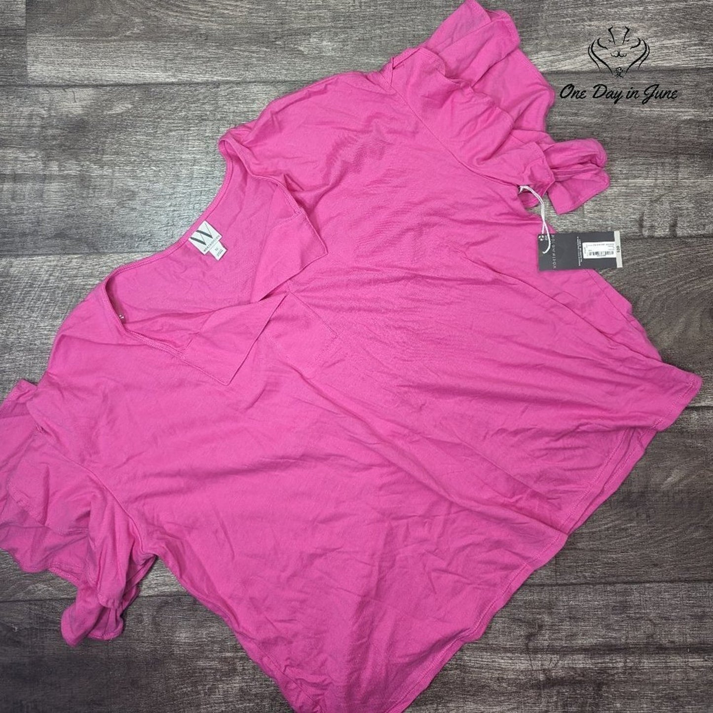 Worthington Plus Size Ruffle Sleeve Top Size 1X