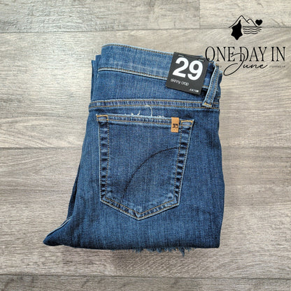 Joe's Jeans Skinny Crop Distressed Frayed Hem Jeans Blue NWT Size 10 (29)
