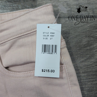 AG Adriano Goldschmied The Etta High Rise Wide Crop Jeans Pink NWT $215 Size 4