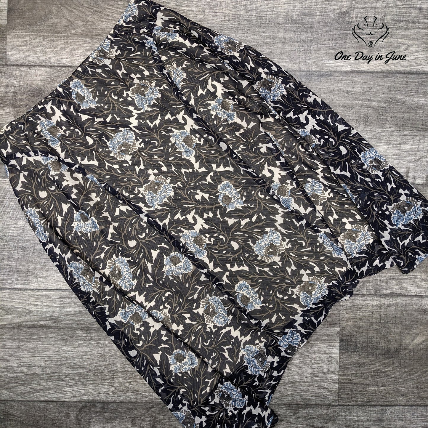 Worthington Sheer Lined Floral Skirt Size L