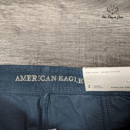 American Eagle Outfitters Zip Front High Rise A Line Corduroy Skirt Size 2