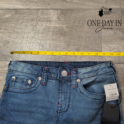 True Religion Girls Geno Slim Leg Jeans Bahama Blue Wash NWT Size 14