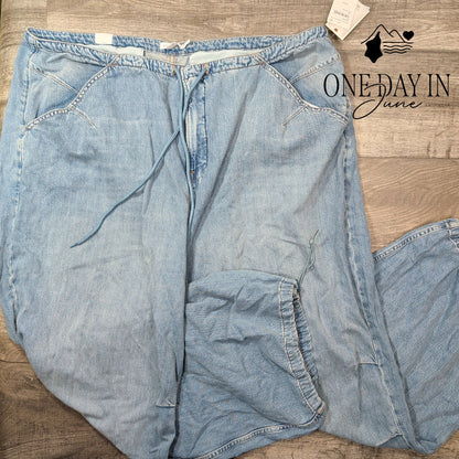 Good American Plus Size Drawstring Jogger Jeans Size 18