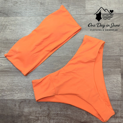 Charmleaks Strapless Bandeau High Cut Bikini Swimsuit Size XL