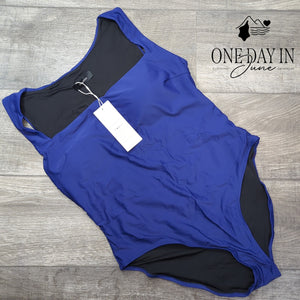 Dokotoo Plus Size Square Neck One Piece Swimsuit Royal Blue NWT Size 2XL