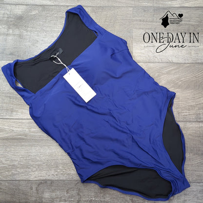 Dokotoo Plus Size Square Neck One Piece Swimsuit Royal Blue NWT Size 2XL