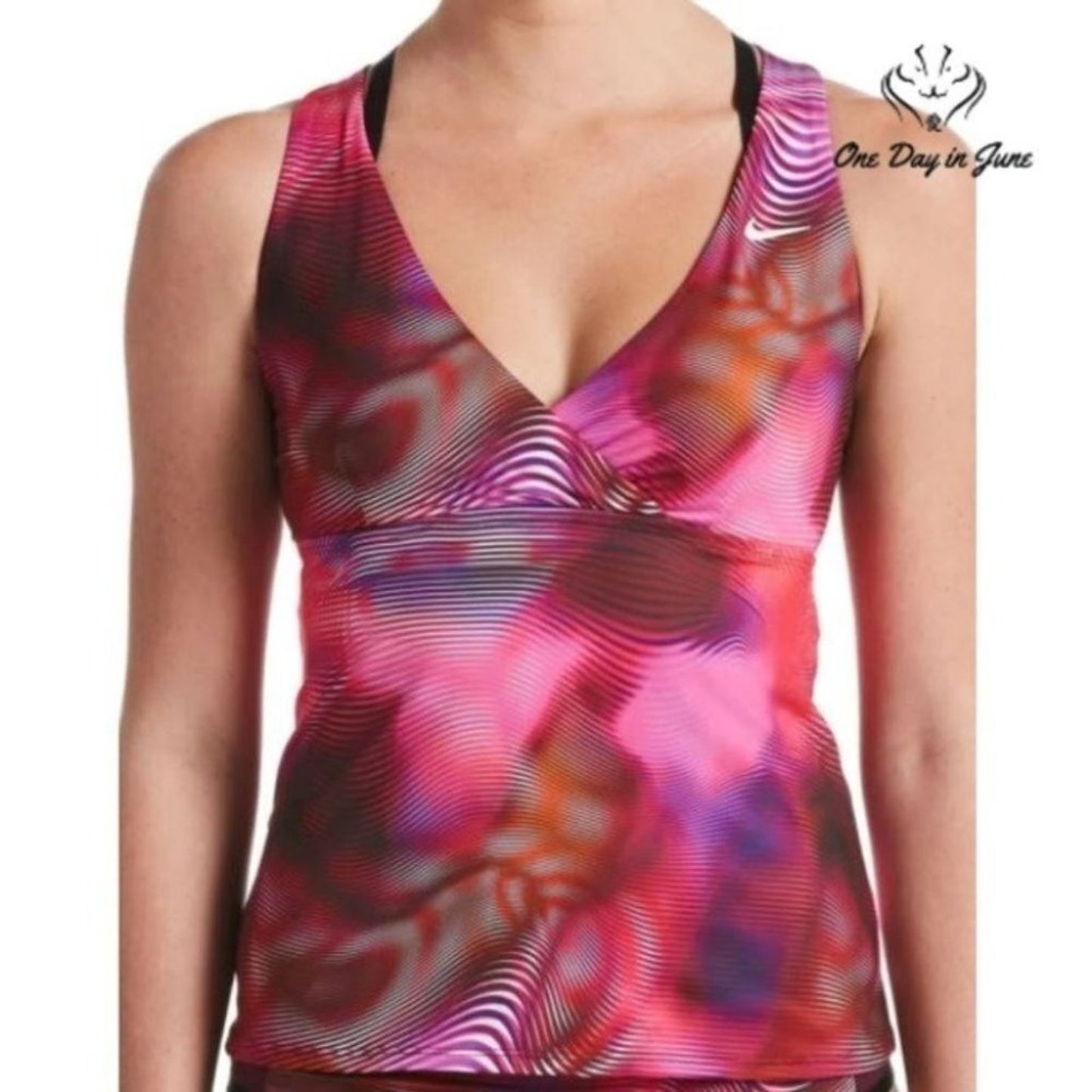 Nike Layered Crossback Tankini Top Size S
