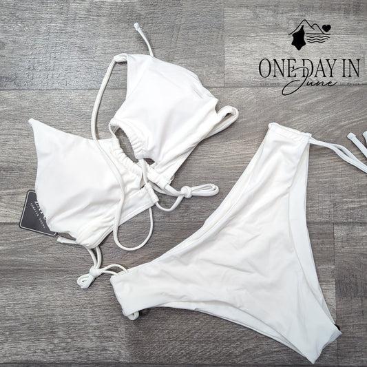 Zaful Drawstring Tie Back Bikini Swimsuit Size M