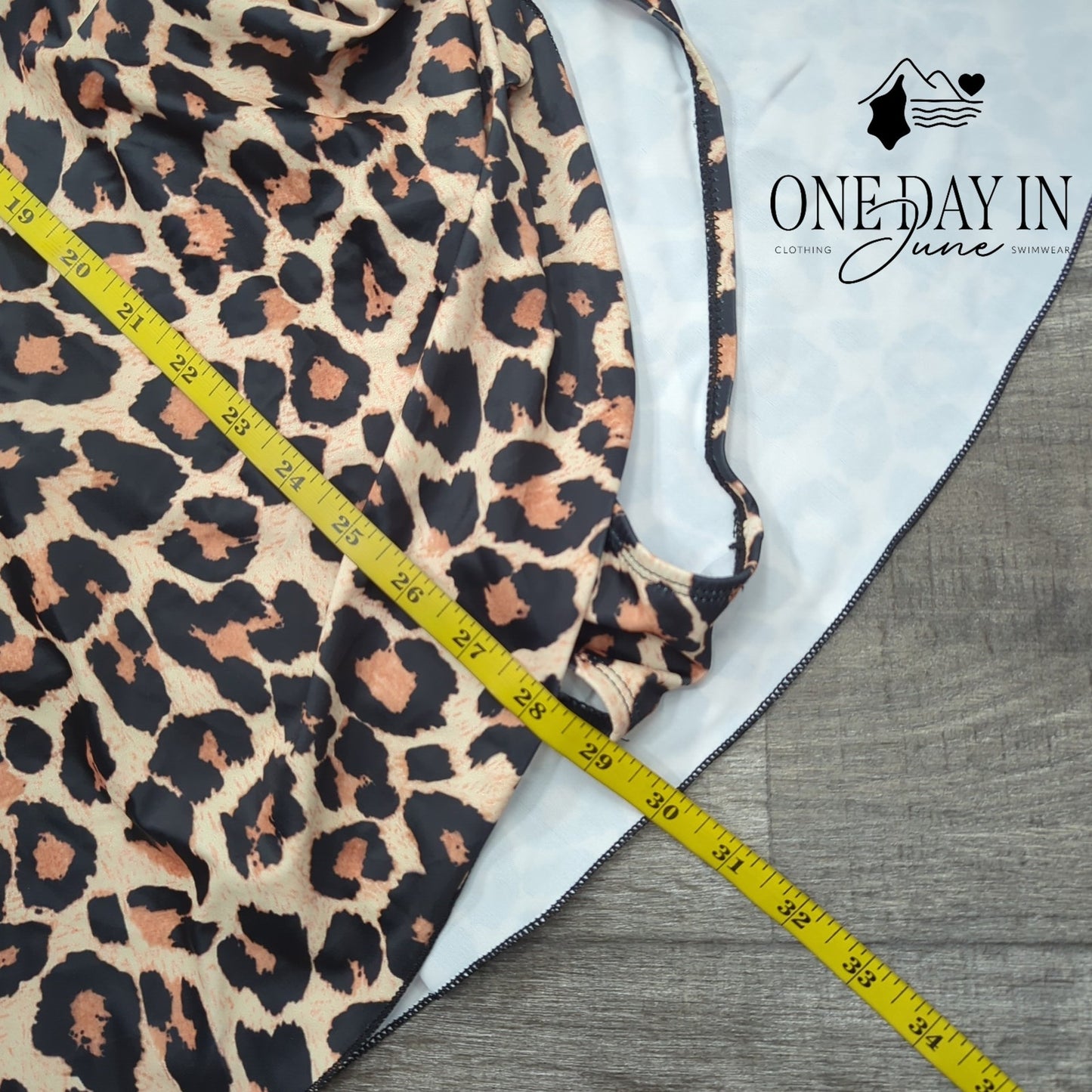 Eomenie Leopard Print Swimdress One Piece Swimsuit Size XL