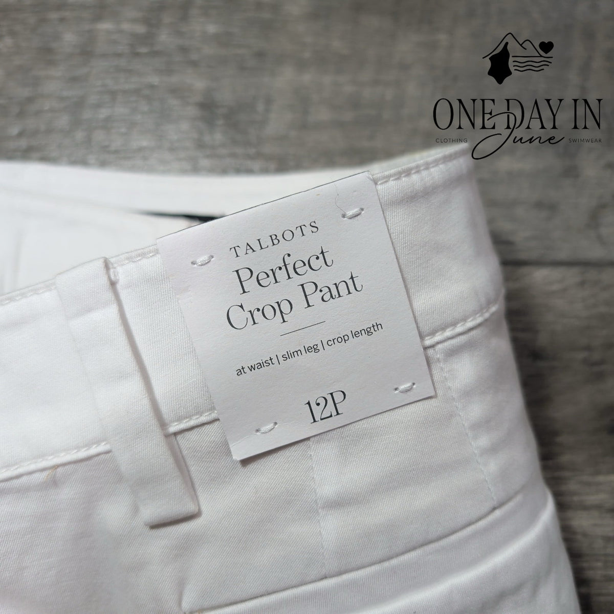 Talbots Perfect Crop Pants White Slim Leg Stretch NWT Size 12P