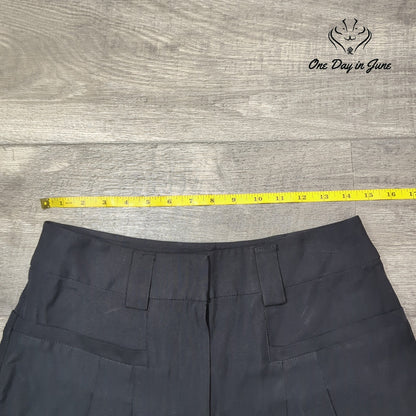 Topshop Black Pleated Straight Leg Dress Pants Trousers Size 6