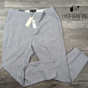 Banana Republic Ryan Curvy Fit Pants Gray Mid Rise Trouser NWT Size 12