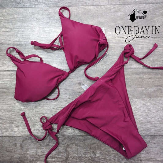 Zaful Adjustable Triangle Tie Side Bikini Swimsuit Size M