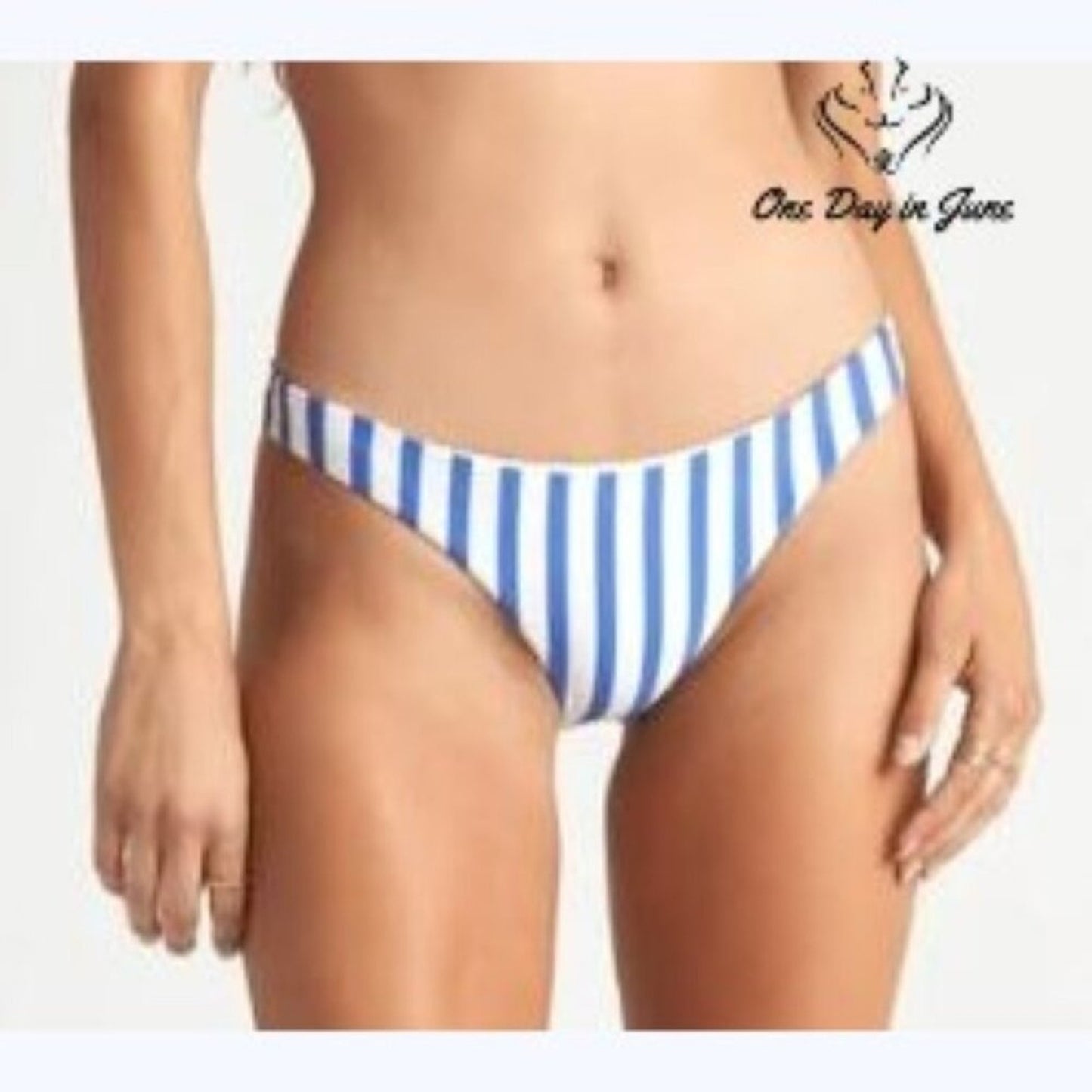 Billabong Blue By U Tropic Striped Bikini Bottom Size L