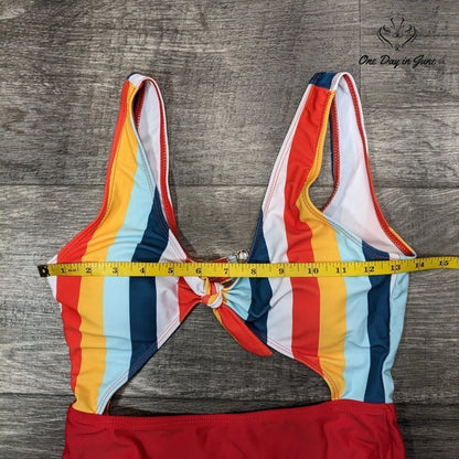 Sweatyrocks Knot Front Cutout One Piece Swimwuit Size M