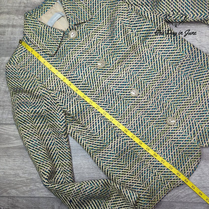 Liz Claiborne Multicolor Herringbone Tweed 4 Button Blazer Jacket NWT Size S