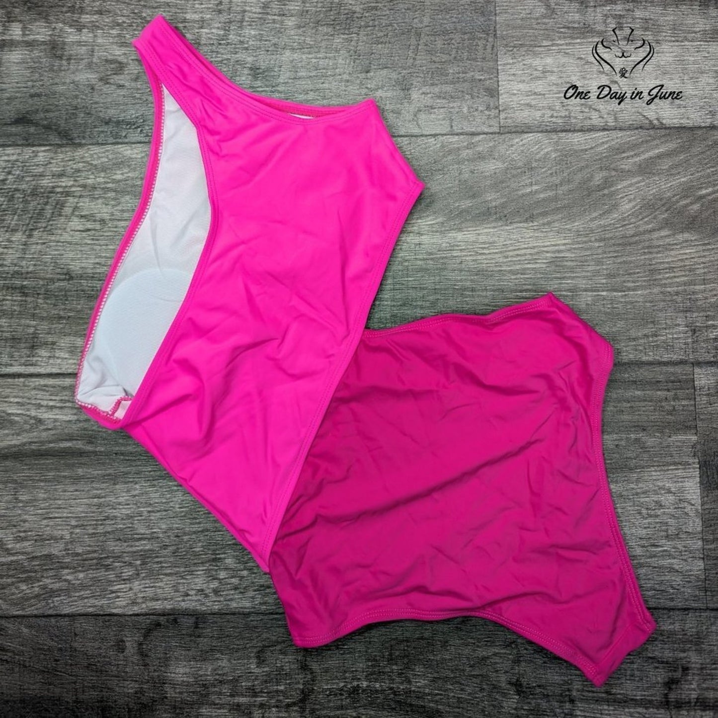 SweatyRocks One Shoulder Color Block One Piece Swimsuit Size M