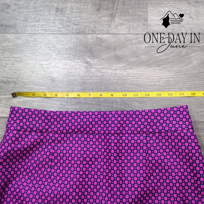 Banana Republic Petite Pencil Skirt Pink Navy Geometric Print Size 8P