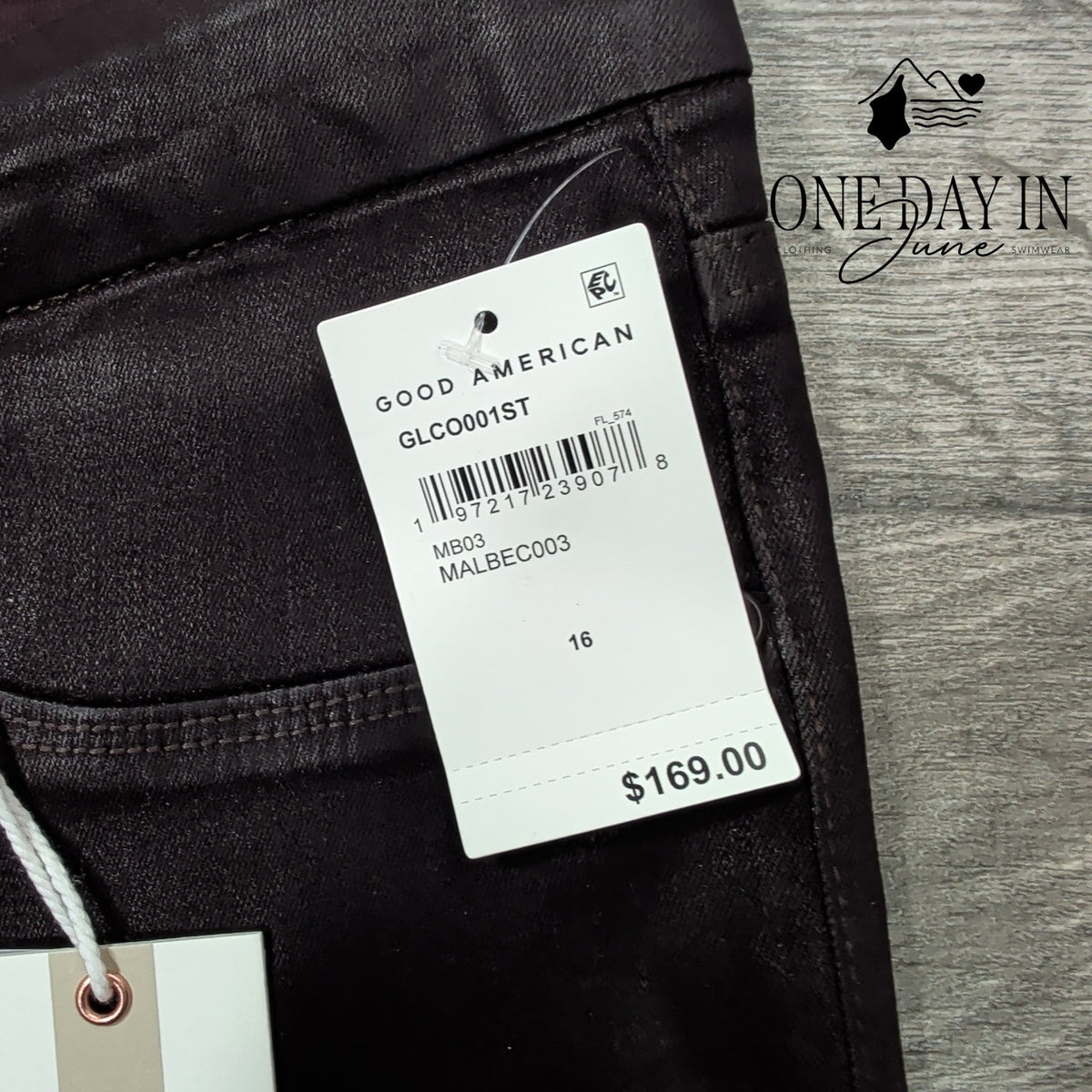 Good American Good Legs Coated Skinny Jeans Malbec Burgundy NWT $169 Size 16