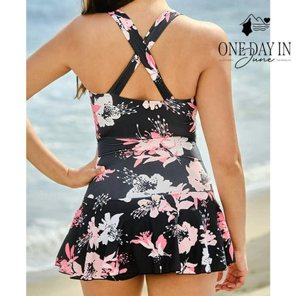 Summer Mae Floral Boyshort Swimdress Swimsuit Size 2XL