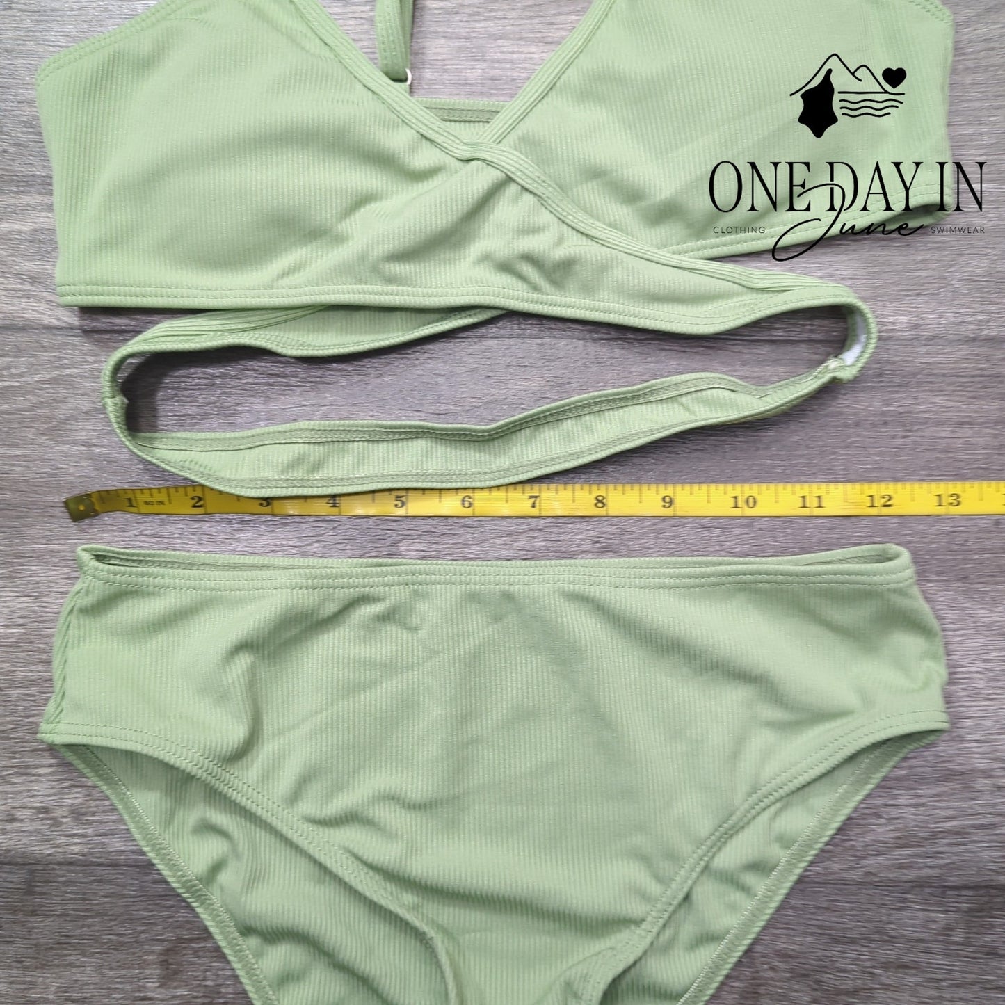 CharmLeaks Ribbed Cross Front Bikini Swimsuit Size 15-16Y